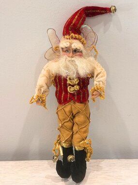 Vintage Mark Roberts Christmas Fairy Jester Elf Red & Tan